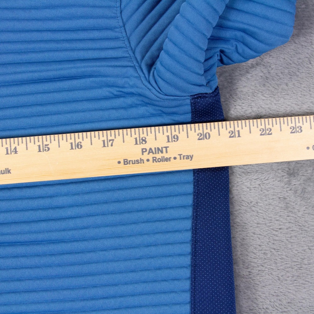 Under Armour Mens M ColdGear Golf 1/4 Zip‎ Pullover Blue Textured Ribbed - Picture 8 of 11